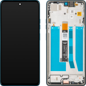 Motorola XT2437 Moto G75 Display with frame aqua blue