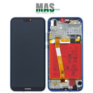 Huawei P20 Lite Display with frame and battery blue