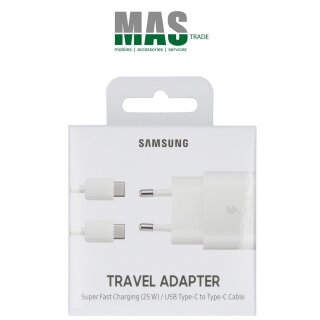 Samsung Super Fast Charger Ladegerät Weiß 25W (inkl. Typ-C auf Typ-C Daten Kabel) EP-TA800XWE Blister