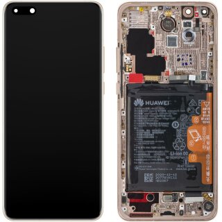 Huawei P40 Pro Display with frame and battery blush gold