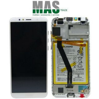 Huawei Y6 (2018) Display with frame and battery white