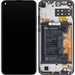 Huawei P40 Lite E Display with frame and battery midnight black