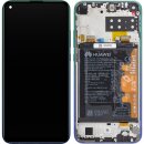 Huawei P40 Lite E Display with frame and battery aurora blue