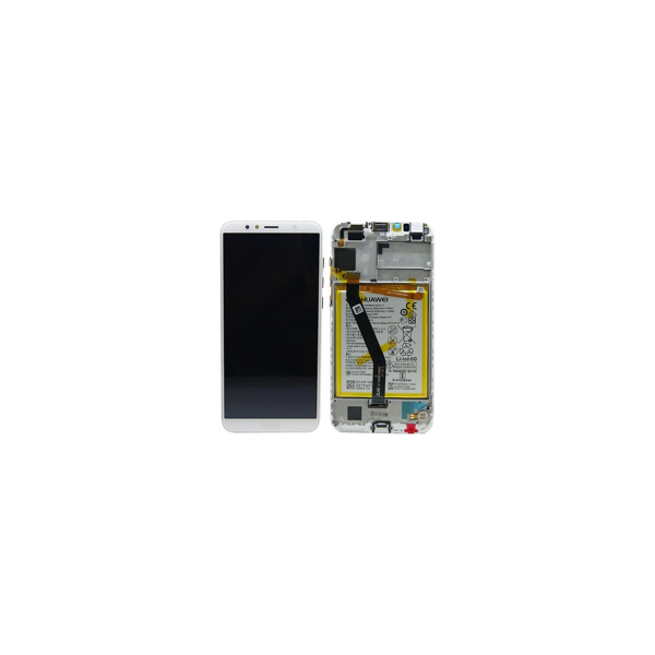 Huawei Honor 7A Display mit Rahmen und Akku Display Weiß