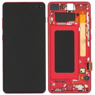 Samsung G975F Galaxy S10 Plus Display with frame cardinal red