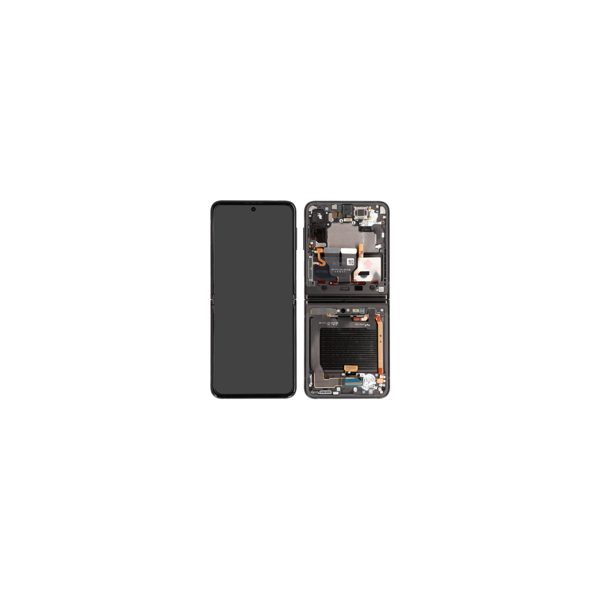 Samsung F711B Galaxy Z Flip3 Display mit Rahmen (ohne Front Kamera) Schwarz