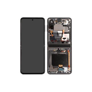 Samsung F711B Galaxy Z Flip3 Display mit Rahmen (ohne Front Kamera) Schwarz