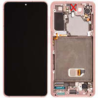 Samsung G991B Galaxy S21 Display mit Rahmen (ohne Front Kamera) Pink
