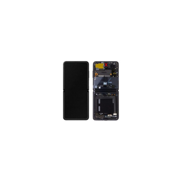Samsung F700F Galaxy Z Flip Display mit Rahmen (ohne Kamera) Schwarz