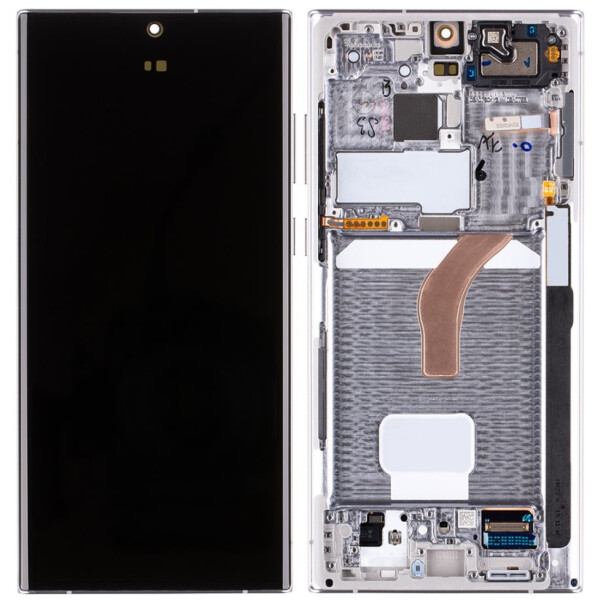 Samsung S908B Galaxy S22 Ultra Display mit Rahmen Weiß