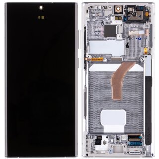 Samsung S908B Galaxy S22 Ultra Display with frame phantom white