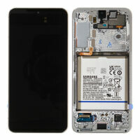 Samsung S901B Galaxy S22 Display mit Rahmen und Akku Weiß, Beige, Blau