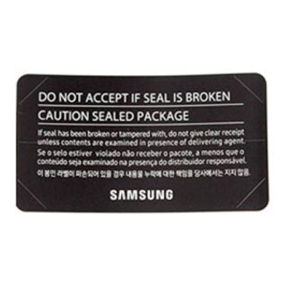 Samsung Galaxy Hauptetikett Void Box Außensiegel 30mm x 20mm Schwarz