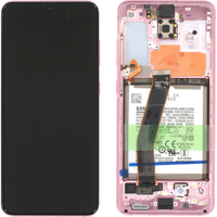 Samsung G980F / G981B Galaxy S20 Display with frame and battery cloud pink