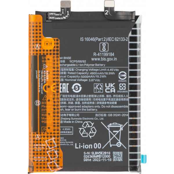 Xiaomi Poco X4 Pro 5G / Redmi Note 11 Pro Ersatz Akku 5000mAh BN5E