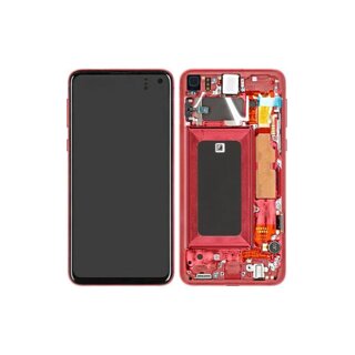 Samsung G970F Galaxy S10e Display with frame cardinal red