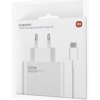 Xiaomi 120W Wall Charger with USB Type-A + Type-C cable white, Blister