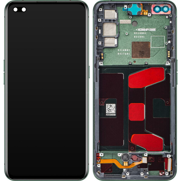 Realme X50 Pro 5G display with frame green