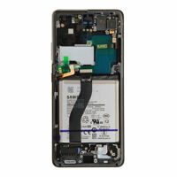 Samsung G998B Galaxy S21 Ultra Display mit Rahmen und Akku (ohne Front Kamera) Schwarz