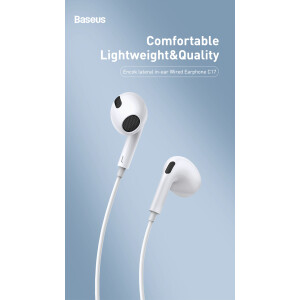 Baseus In-Ear Kopfhörer Type-C Encok C17 Weiß, Blister