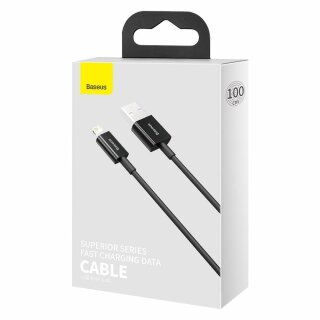Baseus Superior Series lightning to USB-A 2.4A 1m data cable black, blister