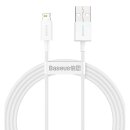 Baseus Superior Series Lightning to USB-A 2.4A 1.5m data cable white, blister