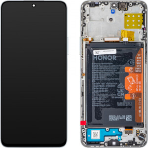Honor 90 Lite / X8a Display mit Rahmen und Akku Silber