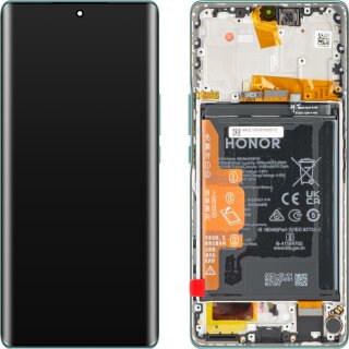 Honor Magic5 Lite 5G Display with frame and battery green