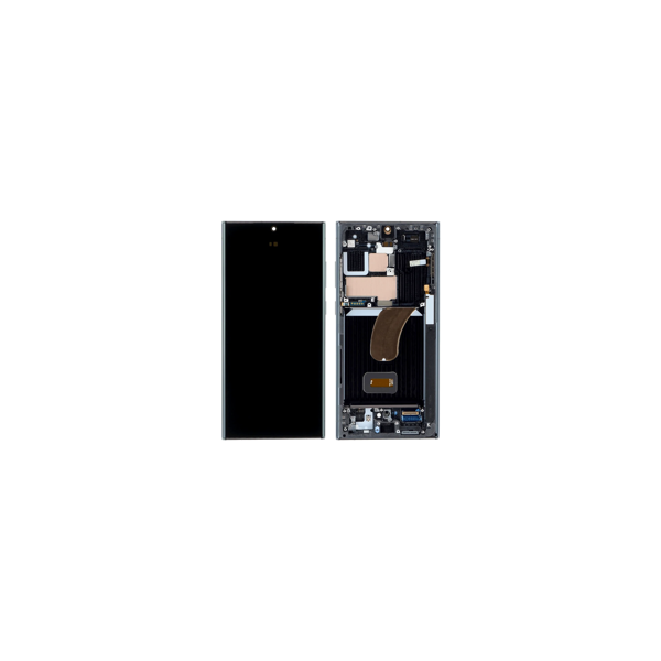 Display mit Rahmen (Assembled) Schwarz für Samsung S918B Galaxy S23 Ultra