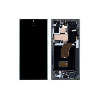 Display mit Rahmen (Assembled) Schwarz für Samsung S918B Galaxy S23 Ultra