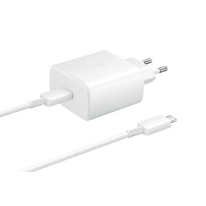 Samsung Super Fast Charger Ladegerät Weiß 45W (inkl. USB-C auf USB-C Kabel) EP-TA845XWE Blister