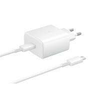 Samsung Super Fast Charger Ladegerät Weiß 45W (inkl. USB-C auf USB-C Kabel) EP-TA845XWE Blister