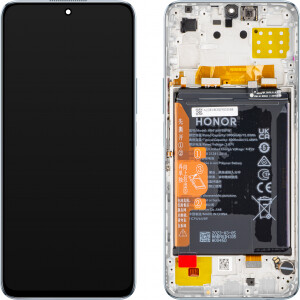 Honor X8 4G Display mit Rahmen und Akku Silber